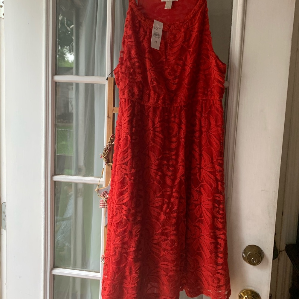 Beautiful Red Lace Dress by Ann Taylor Loft